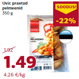 Allahindlus - Uvic praetud pelmeenid 350 g