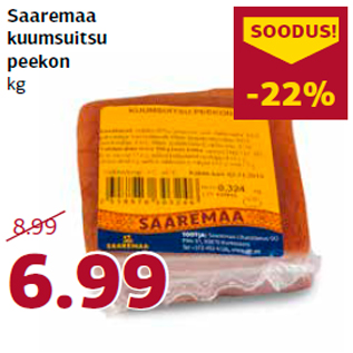 Allahindlus - Saaremaa kuumsuitsu peekon kg