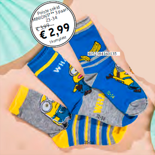 Скидка - Носки для мальчиков MINIONS *** 3 пары 23-34