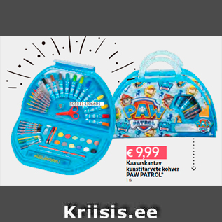 Allahindlus - Kaasaskantav kunstitarvete kohver PAW PATROL* 1 tk