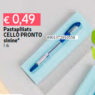 Allahindlus - Pastapliiats CELLO PRONTO sinine* 1 tk