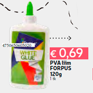 Allahindlus - PVA liim FORPUS 120g 1 tk