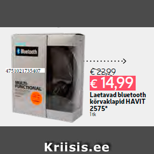 Allahindlus - Laetavad bluetooth kõrvaklapid HAVIT 2575* 1 tk