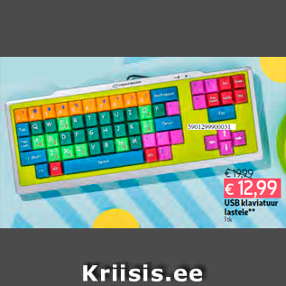 Allahindlus - USB klaviatuur lastele** 1 tk