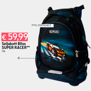 Allahindlus - Seljakott Bliss SUPER RACER** 1 tk
