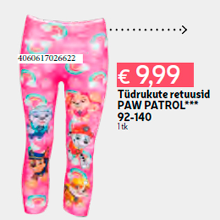 Скидка - Лосины для девочек PAW PATROL *** 92-140 1 шт.