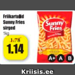 Скидка - Картофель фри Sunny Fries прямой 1 кг