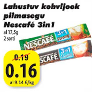 Allahindlus - Lahustuv kohvijook piimasegu Nescafe 3in1