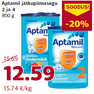 Allahindlus - Aptamil jätkupiimasegu 2 ja 4, 800 g