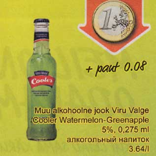 Allahindlus - Muu alkohoolne joog Viru Valge Cooler Watermelon-Greenapple 5%, 0,275 ml