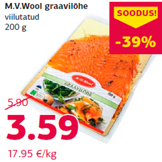 Allahindlus - M.V.Wool graavilõhe viilutatud 200 g