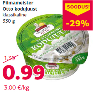 Allahindlus - Piimameister Otto kodujuust