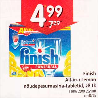 Allahindlus - Finish All-in-1 Lemon nõudepesumasina-tabletid, 28tk