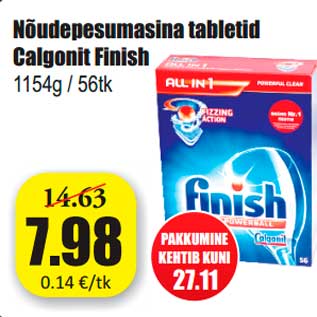 Allahindlus - Nõudepesumasina tabletid Calgonit Finish