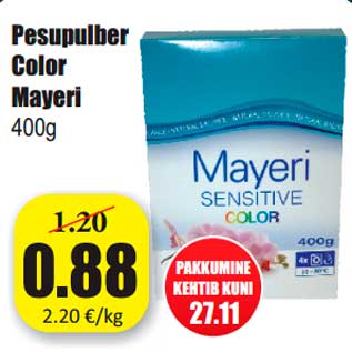 Allahindlus - Pesupulber Color Mayeri 400g