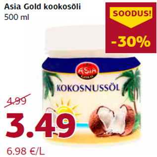 Allahindlus - Asia Gold kookosõli 500 ml