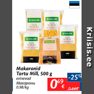 Allahindlus - Makaronid Tartu Mill, 500 g