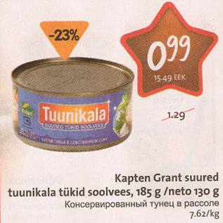 Скидка - Консервированный тунец в рассоле