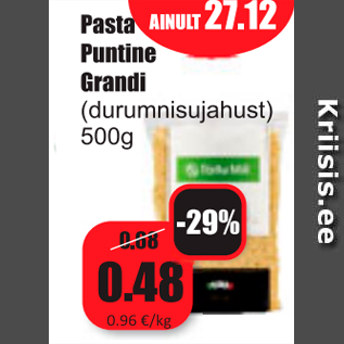 Allahindlus - Pasta Puntine Grandi