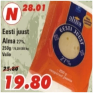 Allahindlus - Eesti juust Alma