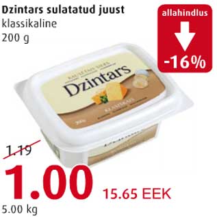 Allahindlus - Dzintars sulatatud juust