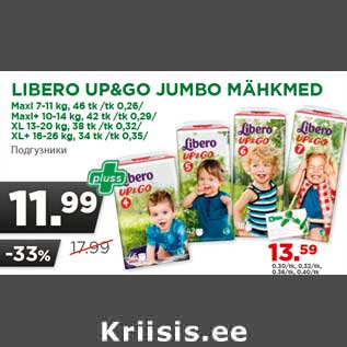 Allahindlus - LIBERO UP&GO JUMBO MÄHKMED