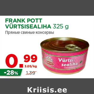 Allahindlus - FRANK POTT VÜRTSISEALIHA 325 g