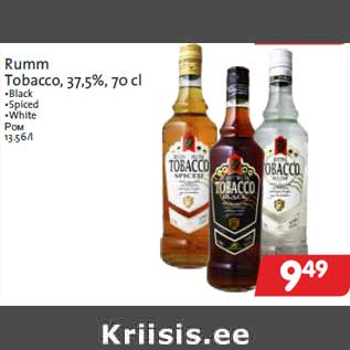 Allahindlus - Rumm Tobacco, 37,5%, 70 cl