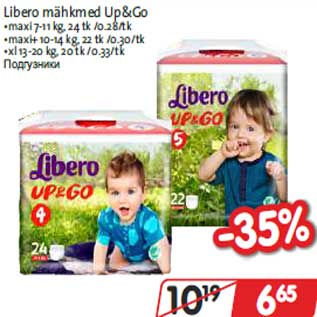Allahindlus - Libero mähkmed Up&Go