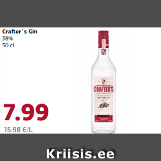 Allahindlus - Crafter´s Gin 38% 50 cl