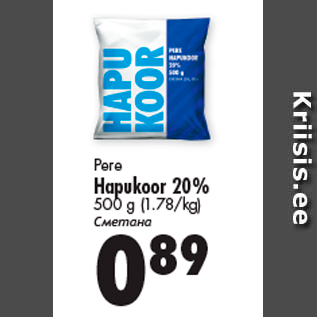 Allahindlus - Pere Hapukoor 20%