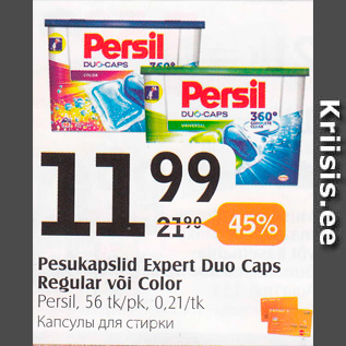 Allahindlus - Pesukapslid Expert Duo Caps Regular või Color