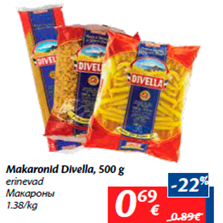 Allahindlus - Makaronid Divella, 500 g