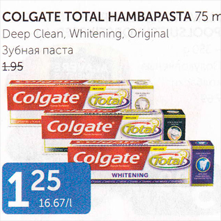 Allahindlus - COLGATE TOTAL HAMBAPASTA 75 ML