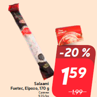 Allahindlus - Salaami Fuetec, Elpozo, 170 g