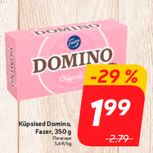 Allahindlus - Küpsised Domino, Fazer, 350 g