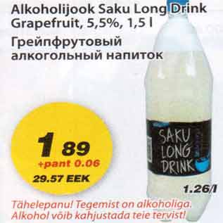 Allahindlus - Alkoholijook Saku Long Drink Grapefruit