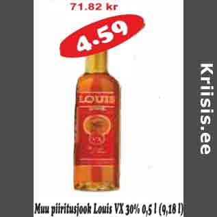 Allahindlus - Muu piiritusjook Louis VX 30%,0,5l