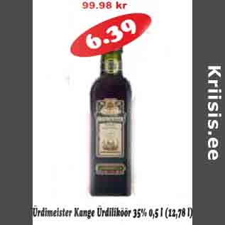 Allahindlus - Ürdimeister Kange Ürdiliköör 35%,0,5 l