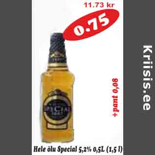 Allahindlus - Hele õlu Special 5,2%, 0,5 l