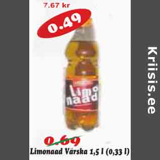 Скидка - Лимонад Värska 1,5 л