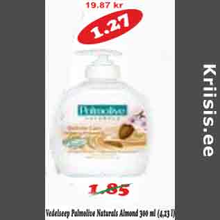 Allahindlus - Vedelseep Palmolive Naturals Almond 300 ml