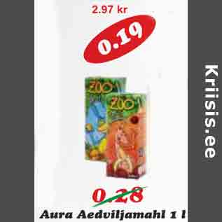 Скидка - Овощные соки Aura,1 л