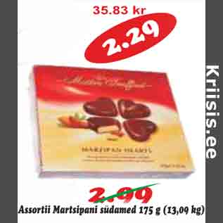 Allahindlus - Assortii Martsipani südamed 175 g