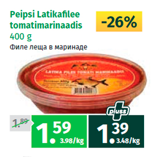 Allahindlus - Peipsi Latikalee tomatimarinaadis 400 g