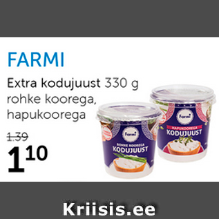 Allahindlus - Farmi Extra kodujuust 330 g