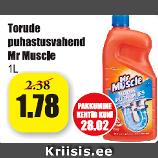 Allahindlus - Torude puhastusvahend Mr Muscle 1 l