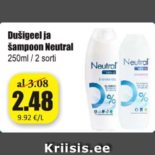 Allahindlus - Dušigeel ja šampoon Neutral