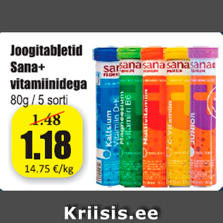 Allahindlus - Joogitabletid Sana + vitamiinidega