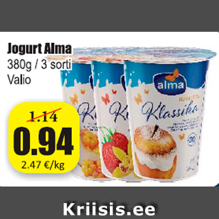 Allahindlus - Jogurt Alma